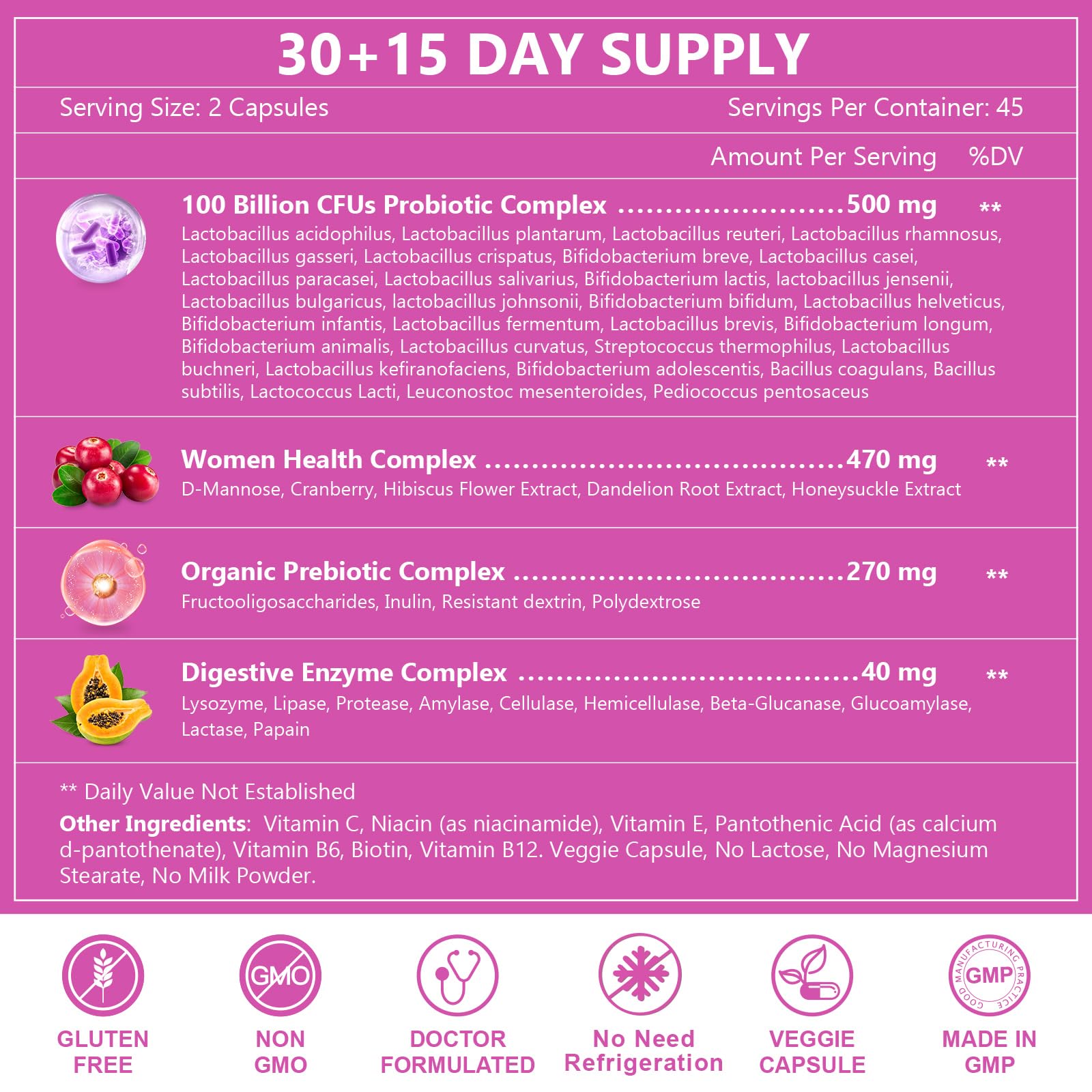 NATURE TARGET Probiotics daily-use scene with capsules and water.