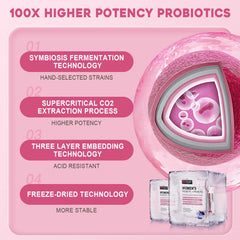 NATURE TARGET Probiotics Women dissolving in warm water for an easy drink.