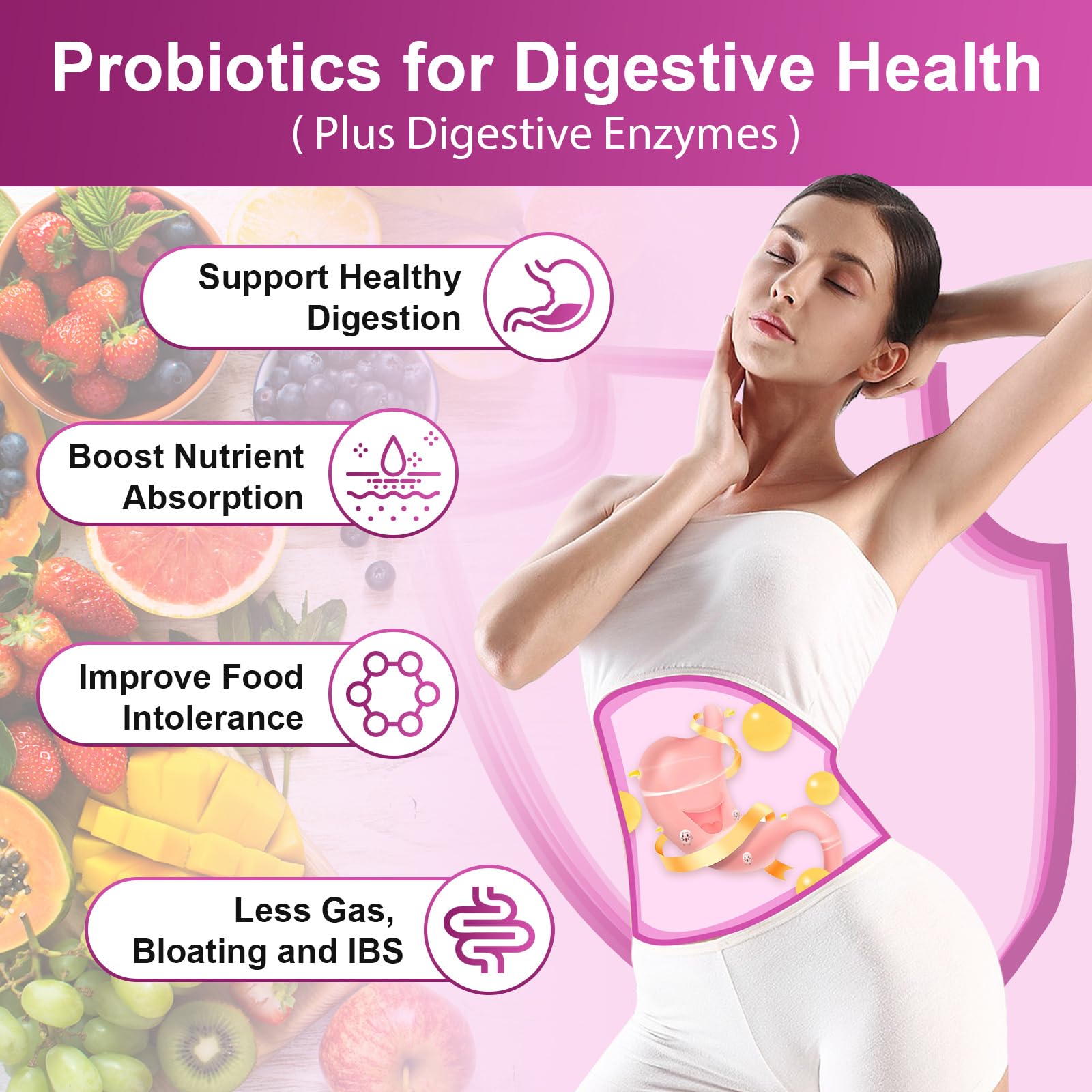 NATURE TARGET Probiotics for Women bottle label shows ingredients.