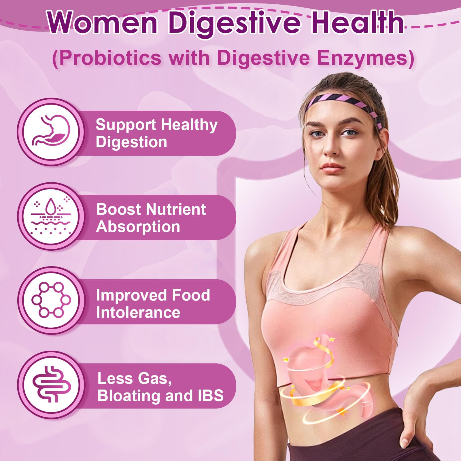 Nature Target Probiotics for Women label shows clean ingredients for balanced digestion.