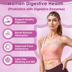 Nature Target Probiotics for Women label shows clean ingredients for balanced digestion.