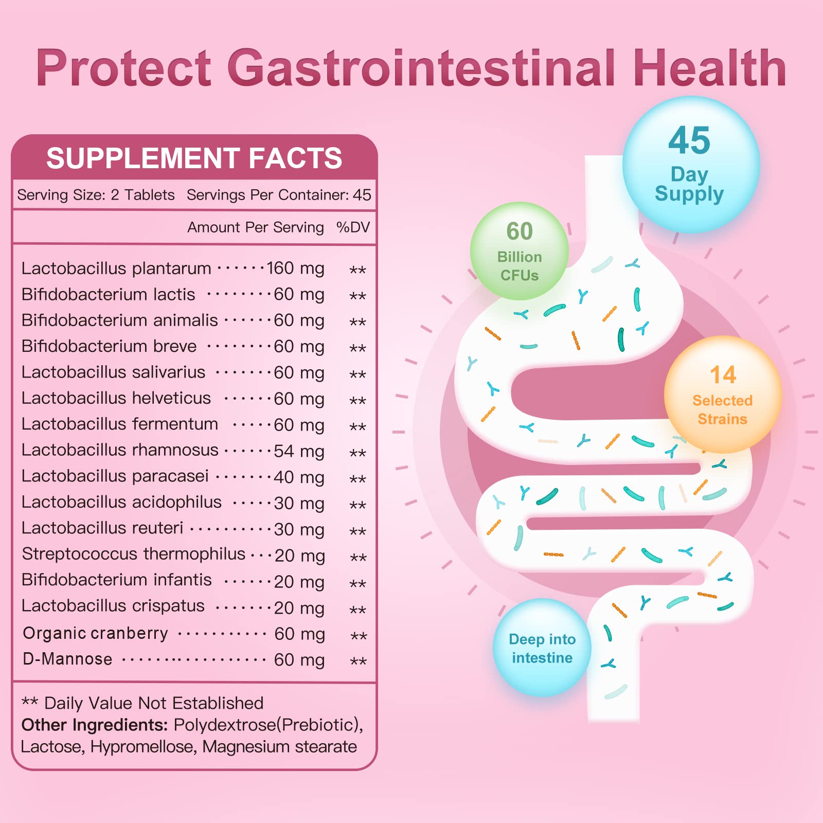 Small, easy-to-swallow Nature Target Probiotics for Women capsules.