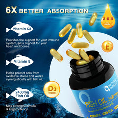 Nature Target Triple Omega 3-6-9 softgels closeup.