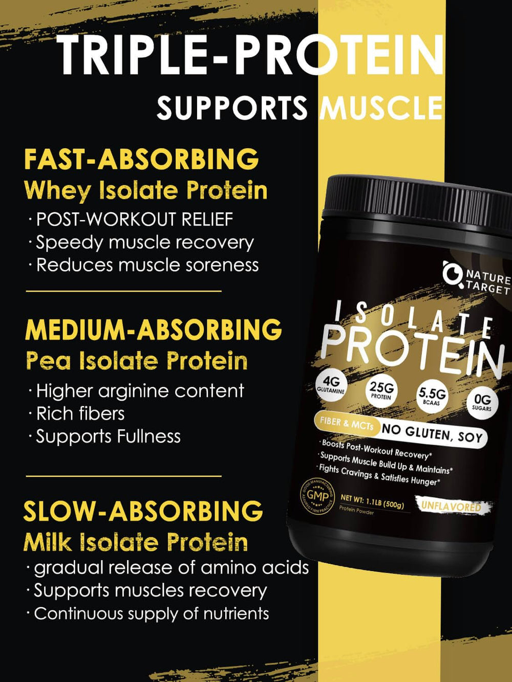 Nature Target Whey unflavored scoop in tub illustrates simple portion control and fueling.