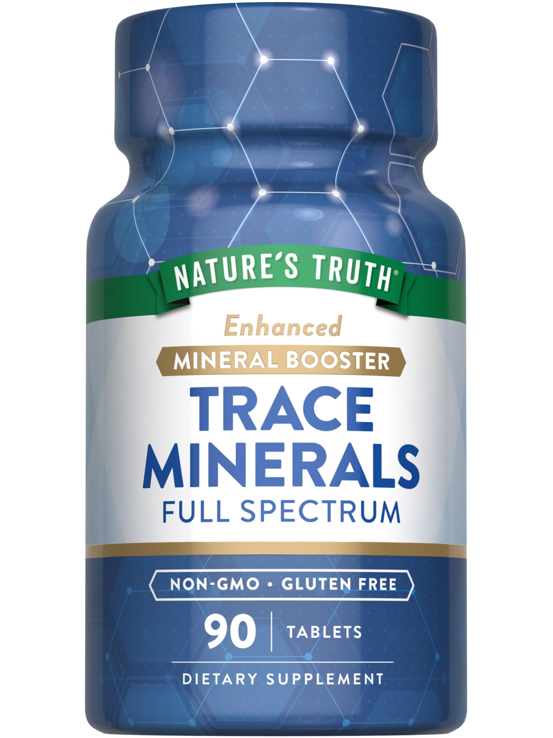 Nature's Truth Trace Minerals iodine tablet close-up showing daily mineral support.