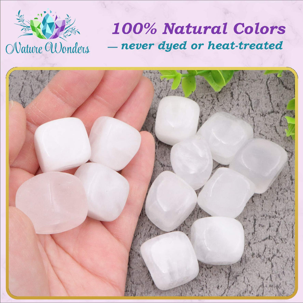 Nature Wonders clear quartz energy cleansing set on an altar or workspace.