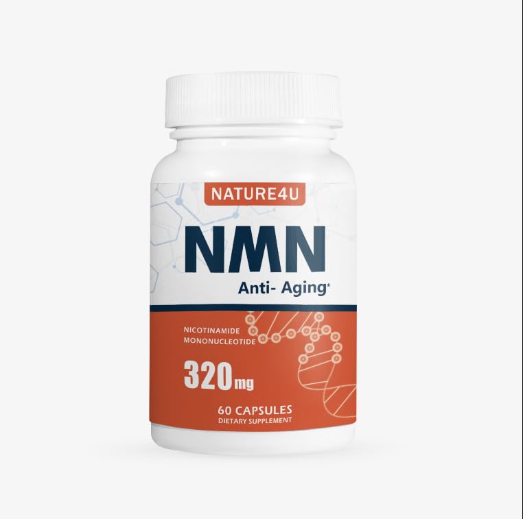 Nature4U NMN 320mg bottle front showing the product for daily energy support