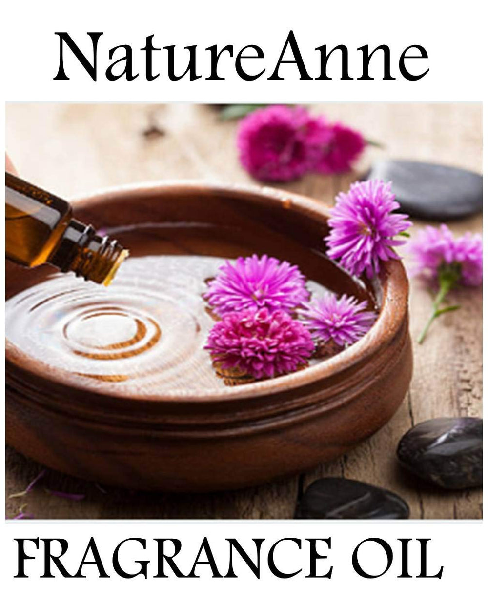 NATUREANNE Amber fragrance oil bottle, ideal for soaps, lotions, and crafts.