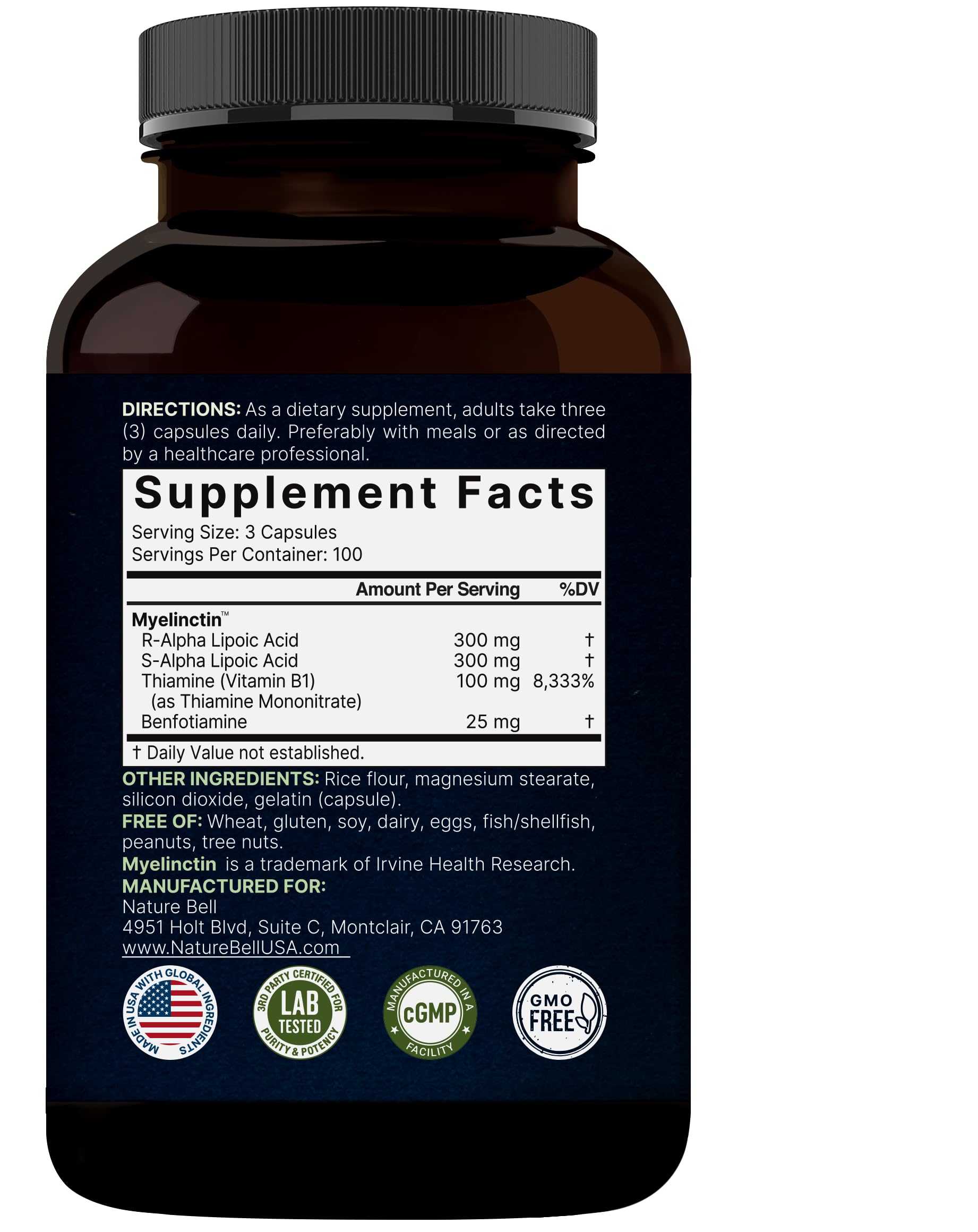 NatureBell Alpha Lipoic Acid Complex dosage chart image helps planning