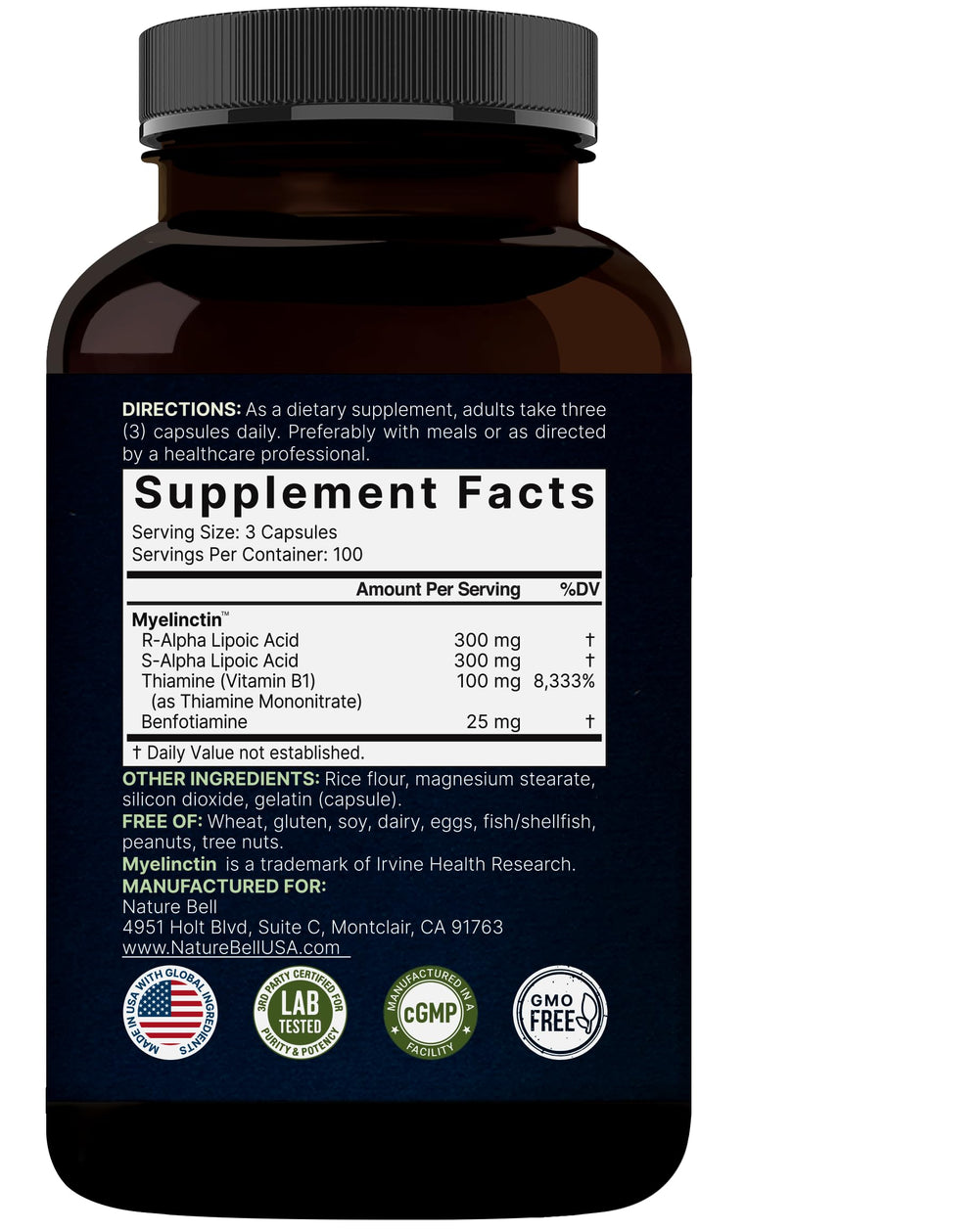 NatureBell Alpha Lipoic Acid Complex dosage chart image helps planning