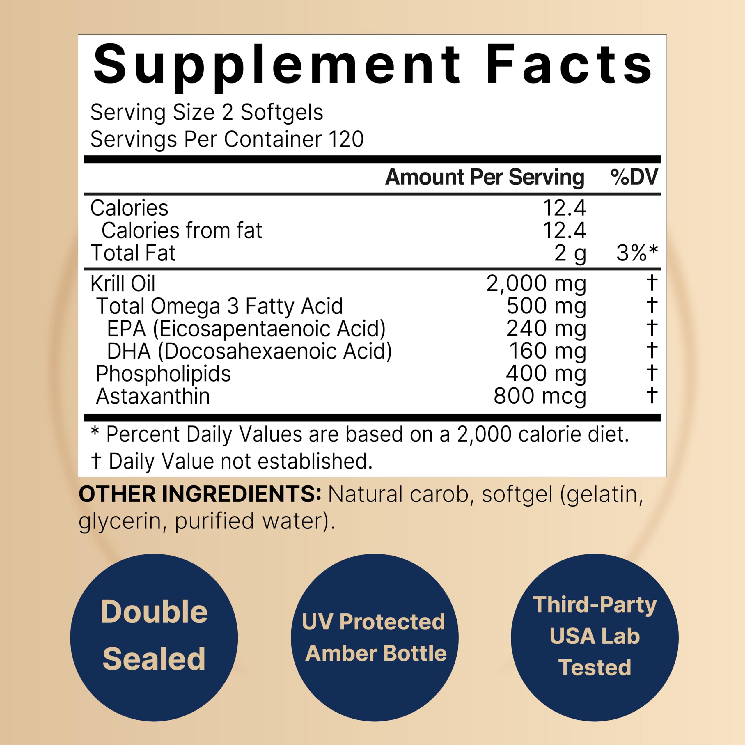 NatureBell Antarctic Krill Oil capsules closeup with easy-to-swallow softgels.