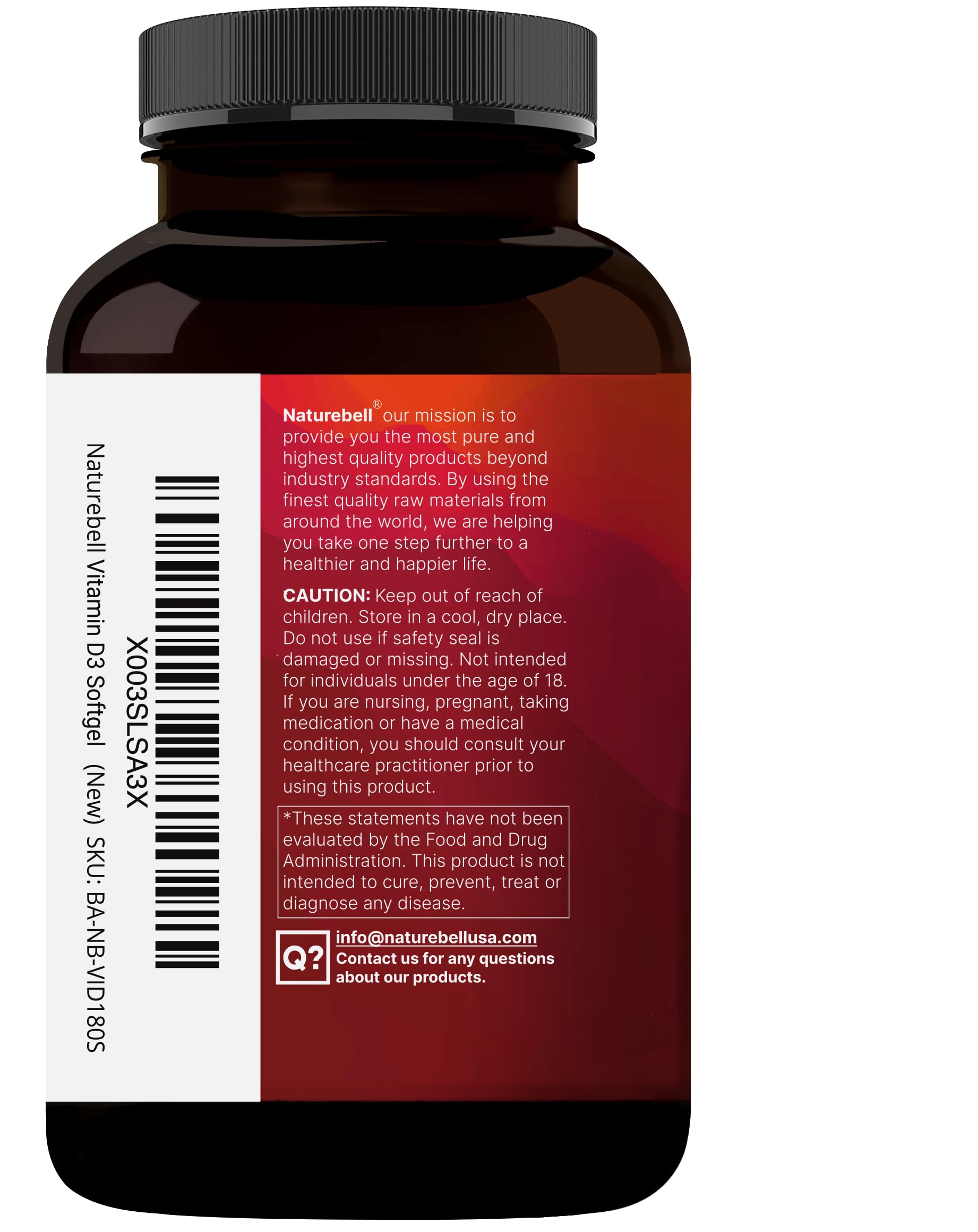 NatureBell bottle on a clean shelf with bold branding.