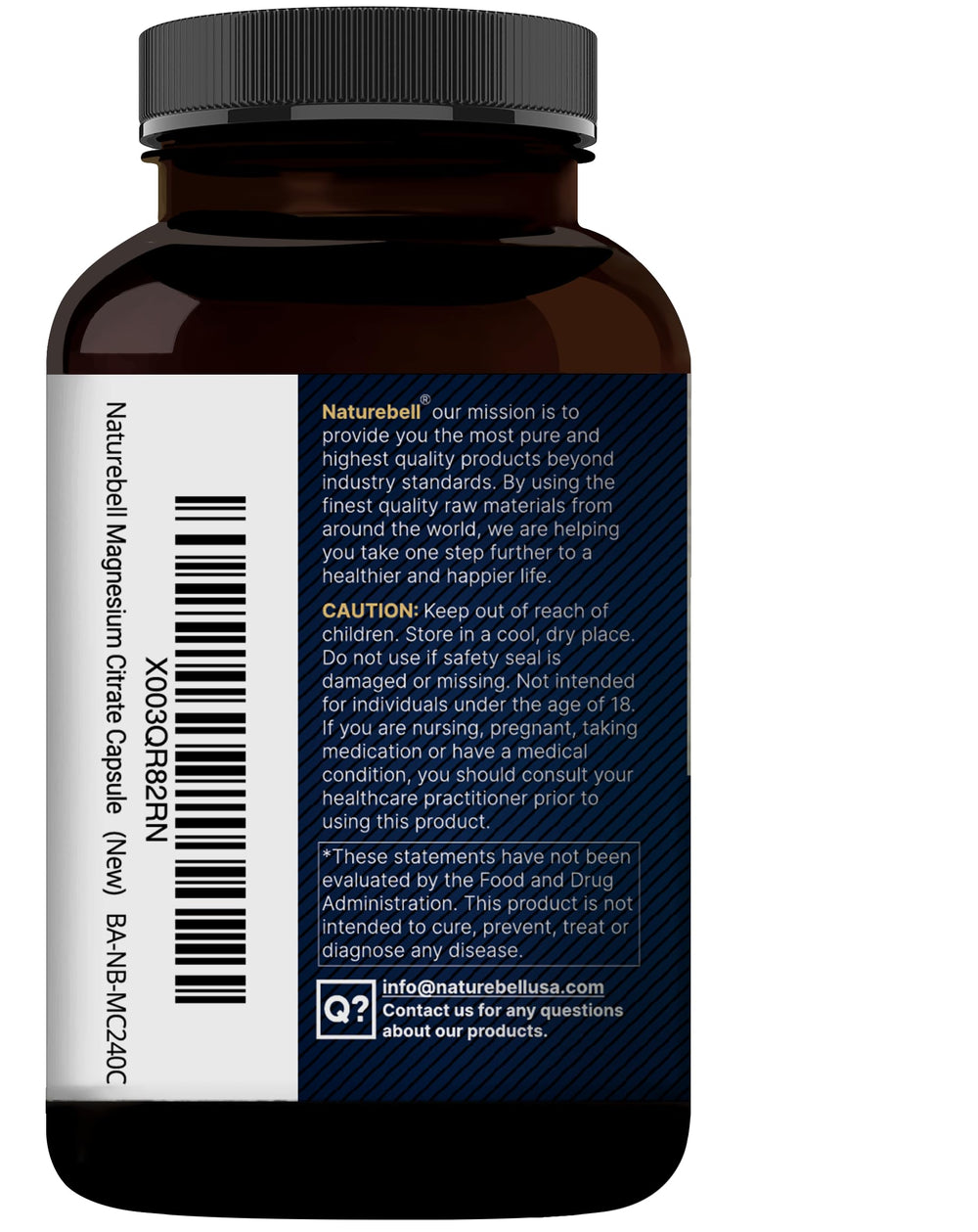 NatureBell California-made magnesium citrate, clean label for daily wellness