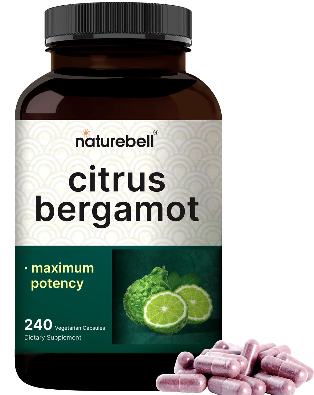 NatureBell Citrus Bergamot bottle for easy daily vegan supplement use