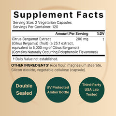NatureBell Citrus Bergamot capsules deliver 5,000 mg per serving