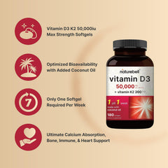 Coconut oil-infused NatureBell softgels emphasizing fat-soluble vitamin delivery.