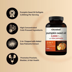 Cold-pressed pumpkin seed oil bottle preserves nutrients through gentle processing