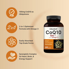 NatureBell CoQ10 Omega-3 ingredient blend highlighting CoQ10 and omega-3 synergy
