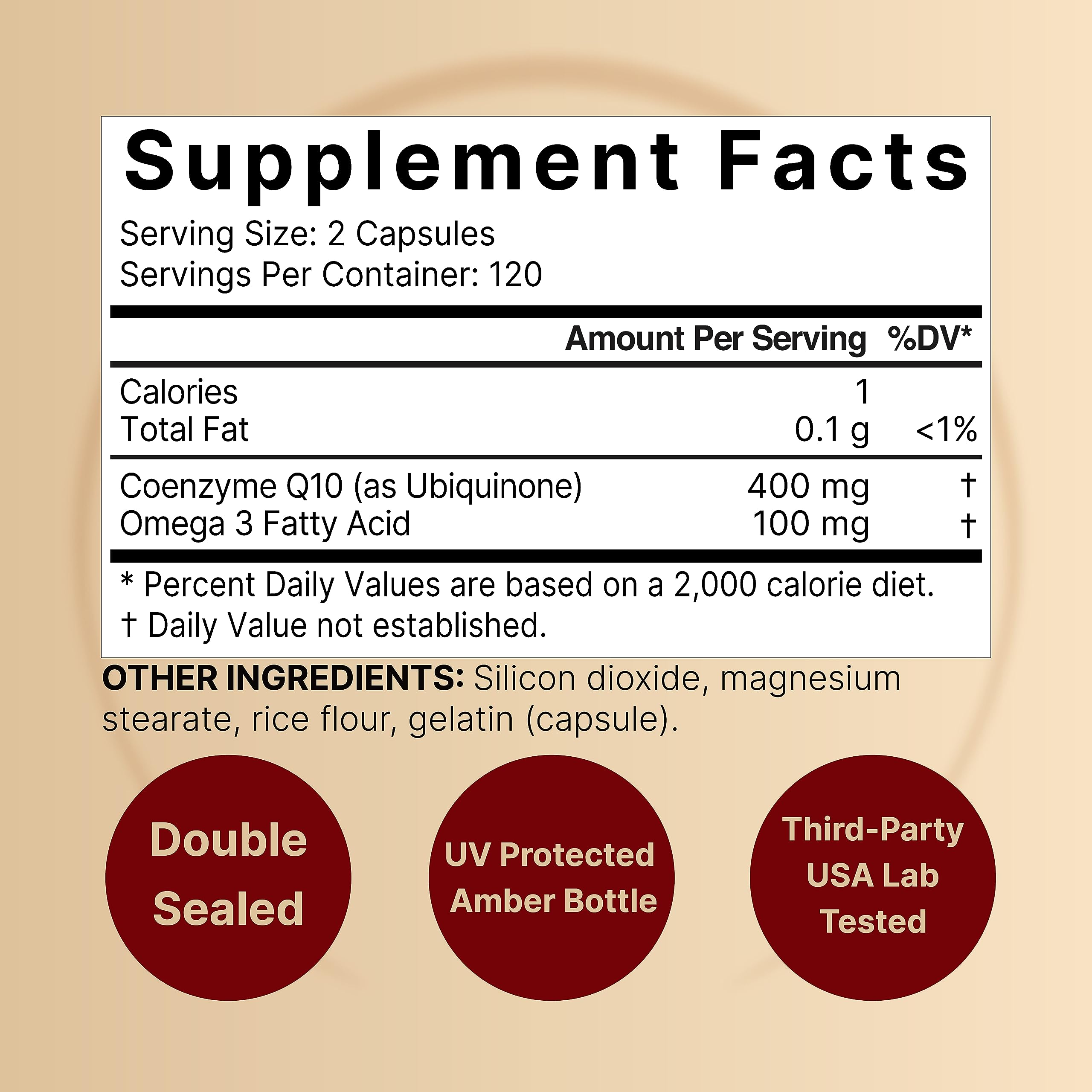 NatureBell CoQ10 Omega-3 softgels capsules emphasize daily wellness and antioxidant protection.