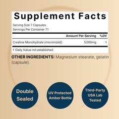 NatureBell Creatine Monohydrate capsules bottle stamped USA-made for trusted quality.
