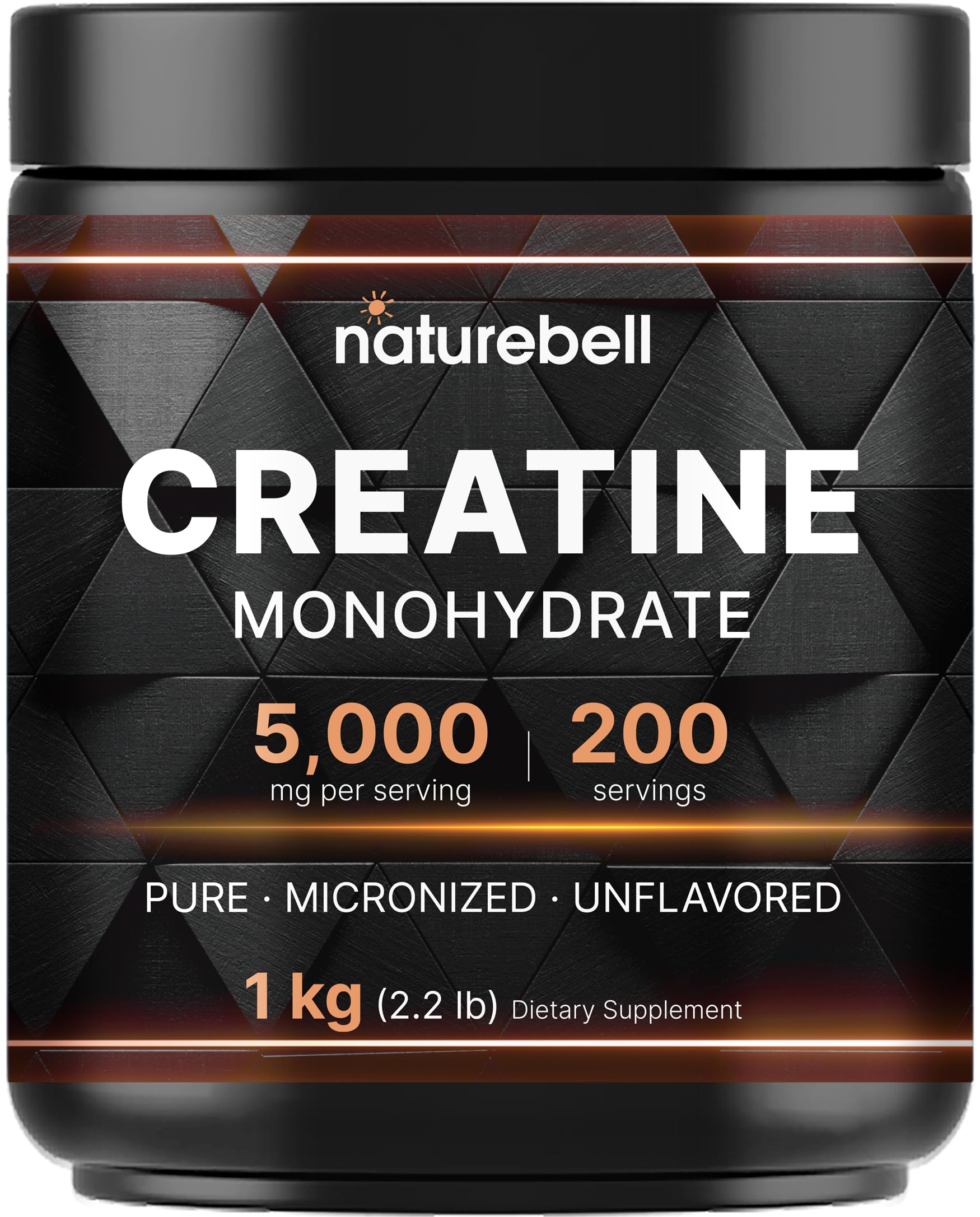 NatureBell Creatine Monohydrate Powder container; 2.2 lb bulk for lasting workouts