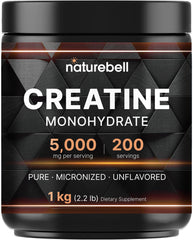 NatureBell Creatine Monohydrate Powder container; 2.2 lb bulk for lasting workouts