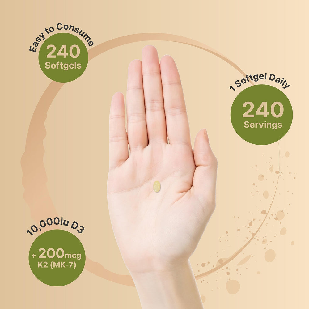 NatureBell bottle side view emphasizes 240-count coconut oil infused softgels.