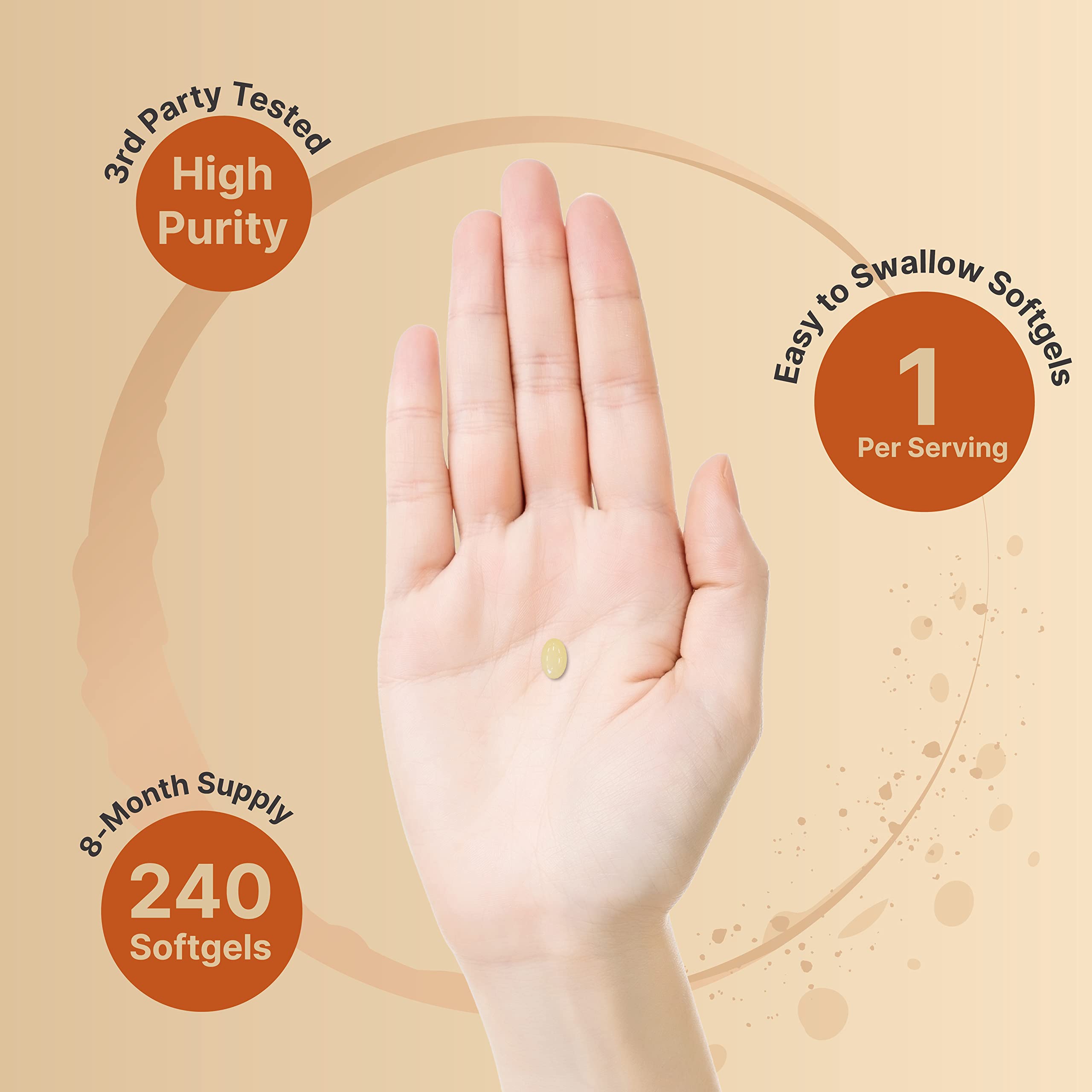 Close-up of virgin coconut oil carrier in NatureBell softgels enhances absorption