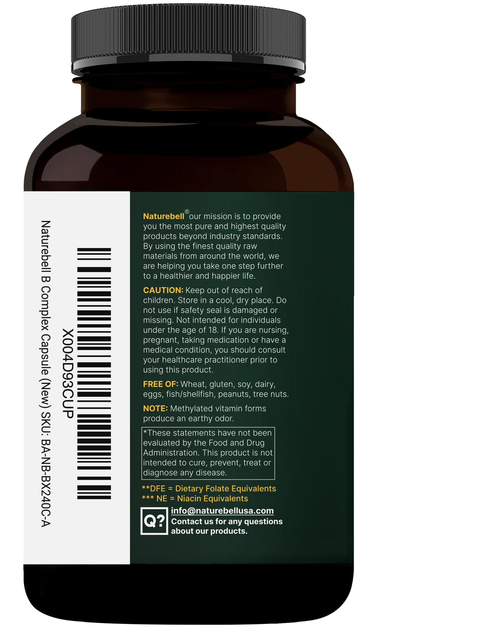 NatureBell daily B vitamins in a bottle support balanced energy and wellness.