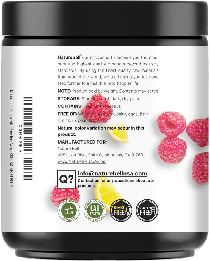 Lab-tested NatureBell Electrolytes Powder ensures safety and potency.