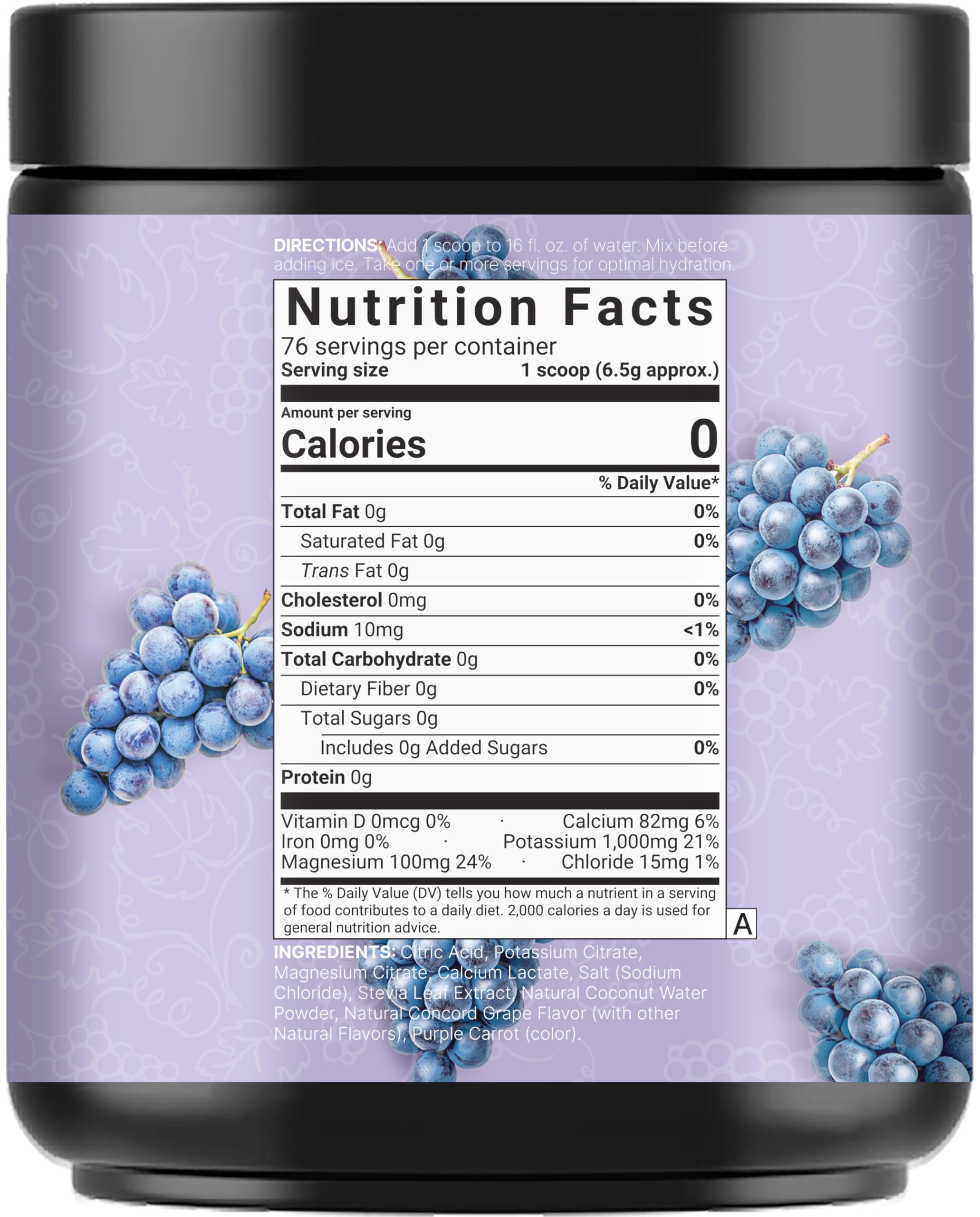 NatureBell Electrolytes Powder no-sugar formula close-up