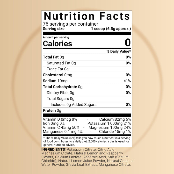 NatureBell Electrolytes Powder poured into a glass for quick hydration.