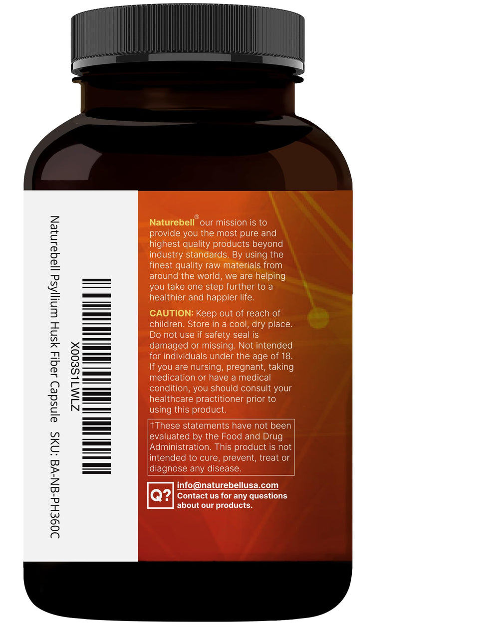 NatureBell capsules shown with a glass of water for daily use