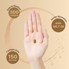 NatureBell ginger with MCT Oil softgels emphasizing enhanced absorption.