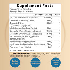 NatureBell glucosamine-chondroitin-msm capsules close-up highlights the core formula.