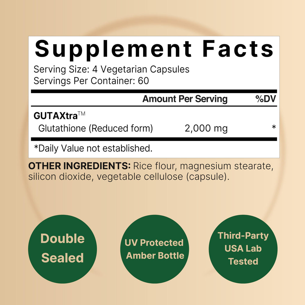 NatureBell Glutathione bottle top view highlights potency and seal for trusted supplementation.