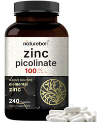 NatureBell high potency zinc picolinate 100mg bottle for immune support potential