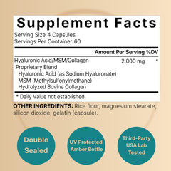 NatureBell hyaluronic acid capsules pour demonstrates easy daily dosing for hydration.