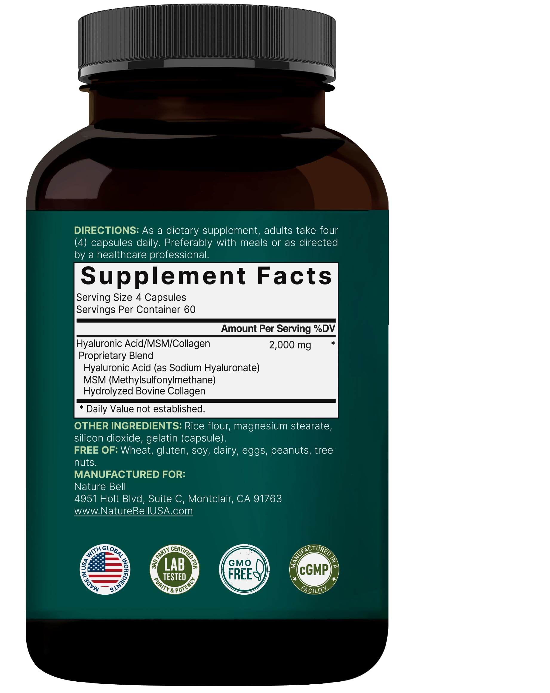 NatureBell packaging highlights non-GMO and allergen-conscious formula.