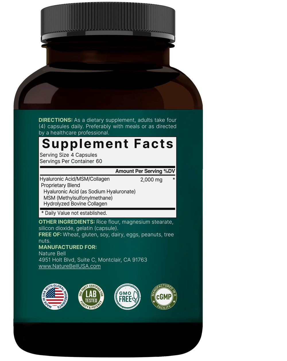NatureBell packaging highlights non-GMO and allergen-conscious formula.
