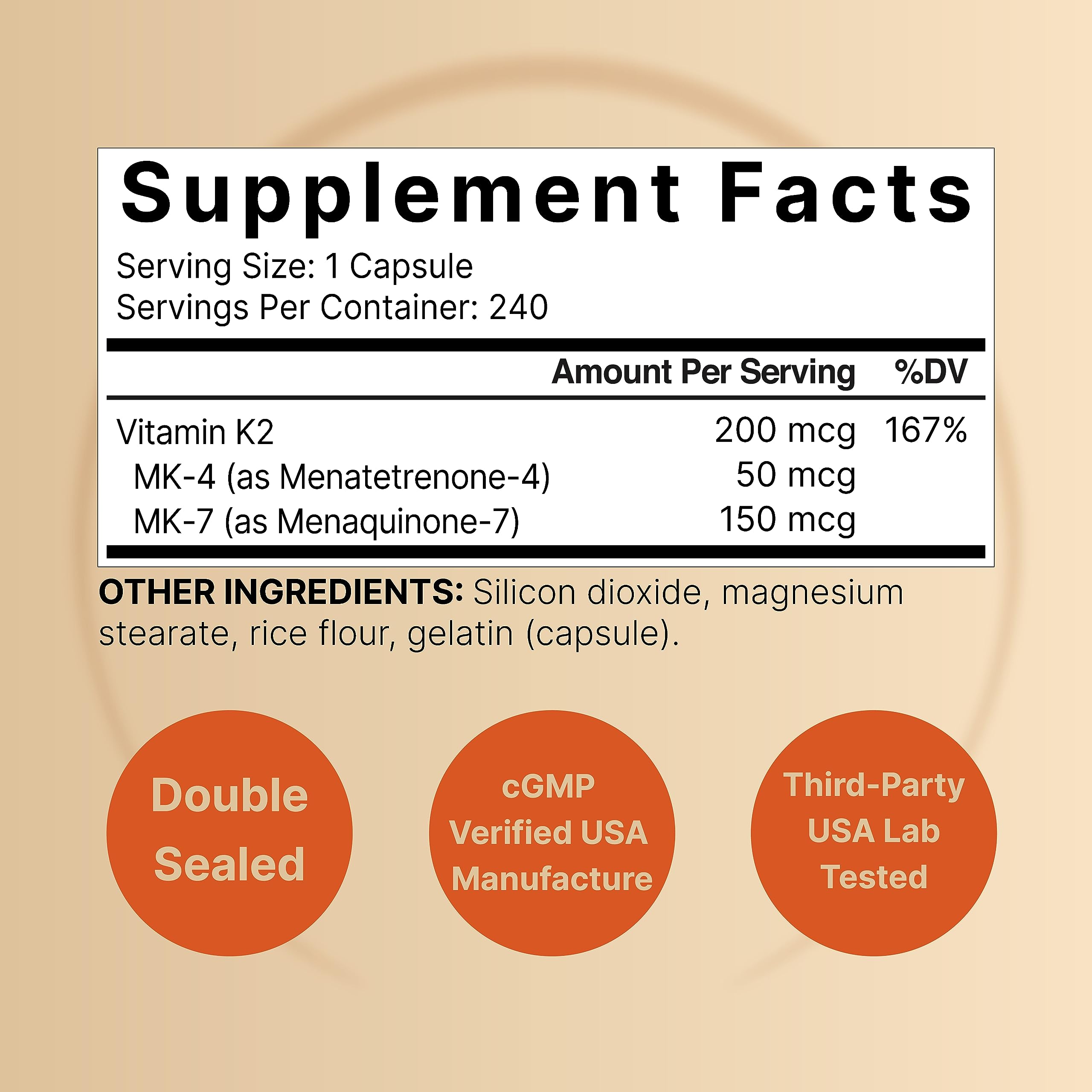 NatureBell K2 MK7 MK4 capsules closeup for easy daily supplementation