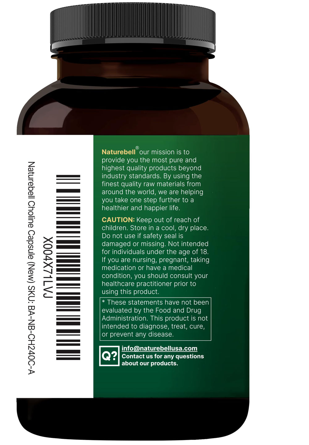 NatureBell third-party lab testing seal signals safety and potency.