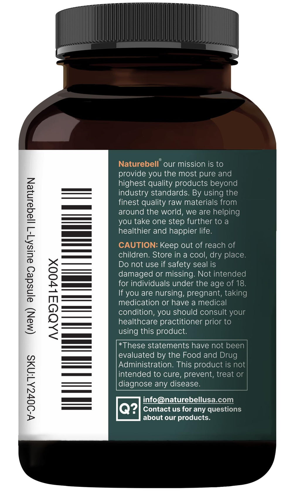 NatureBell packaging close-up with third-party lab testing claim