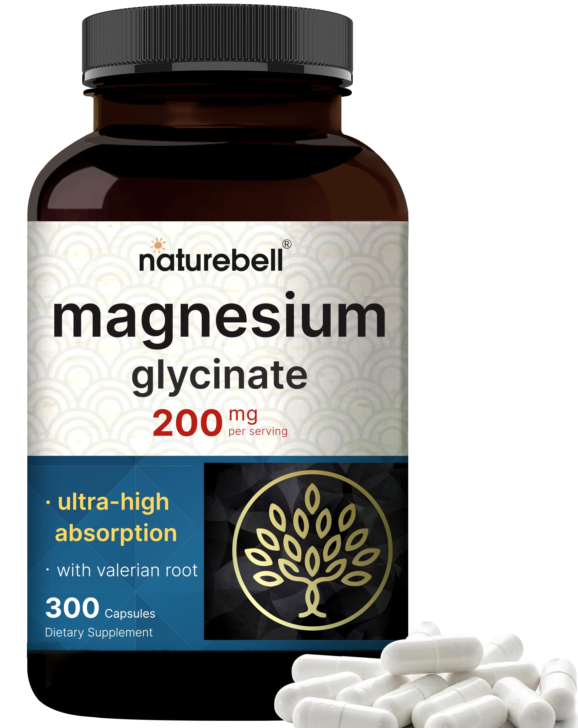 NatureBell magnesio glicinato en botella para un sueño más relajante