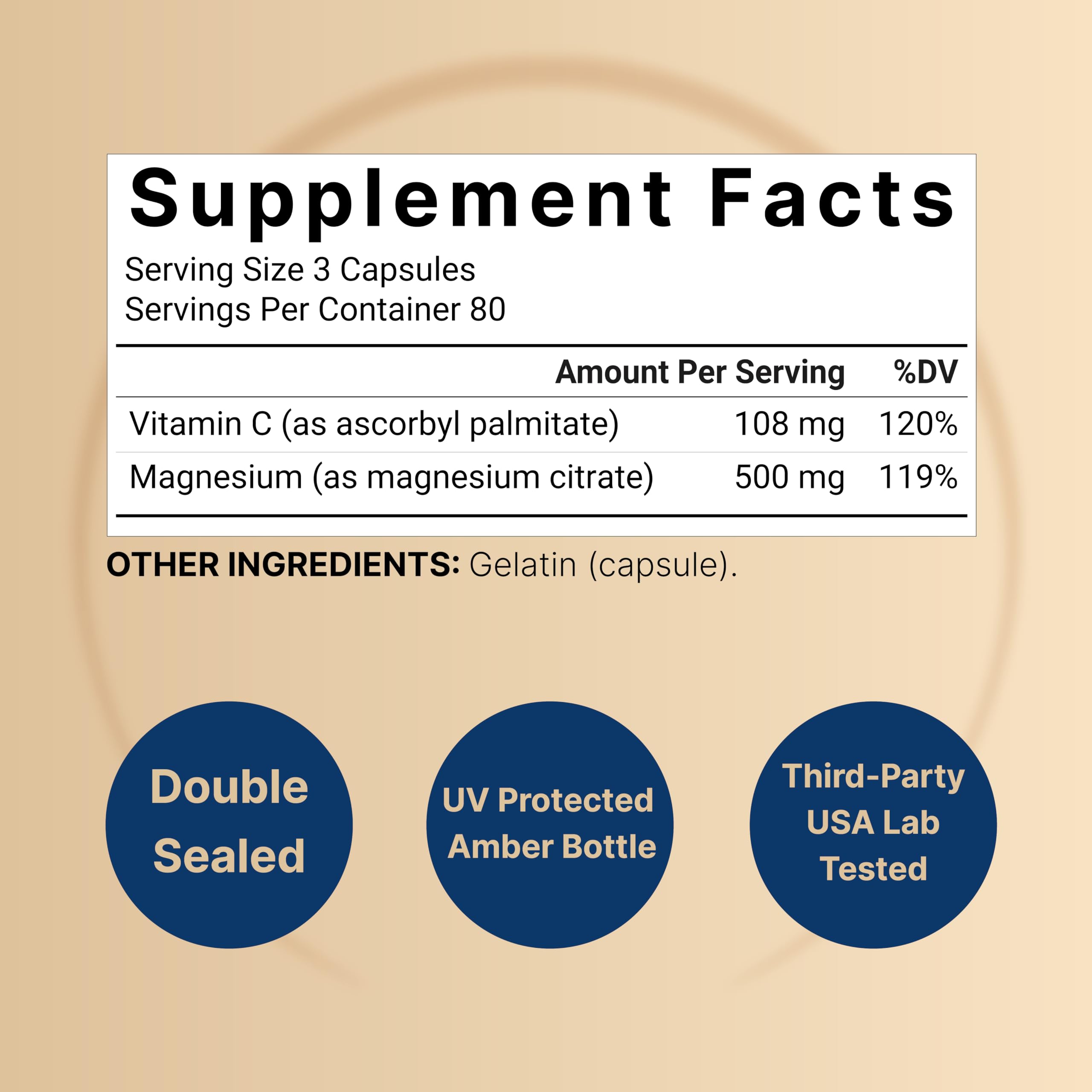 NatureBell magnesium citrate bottle back reveals label with non-GMO and gluten-free claims