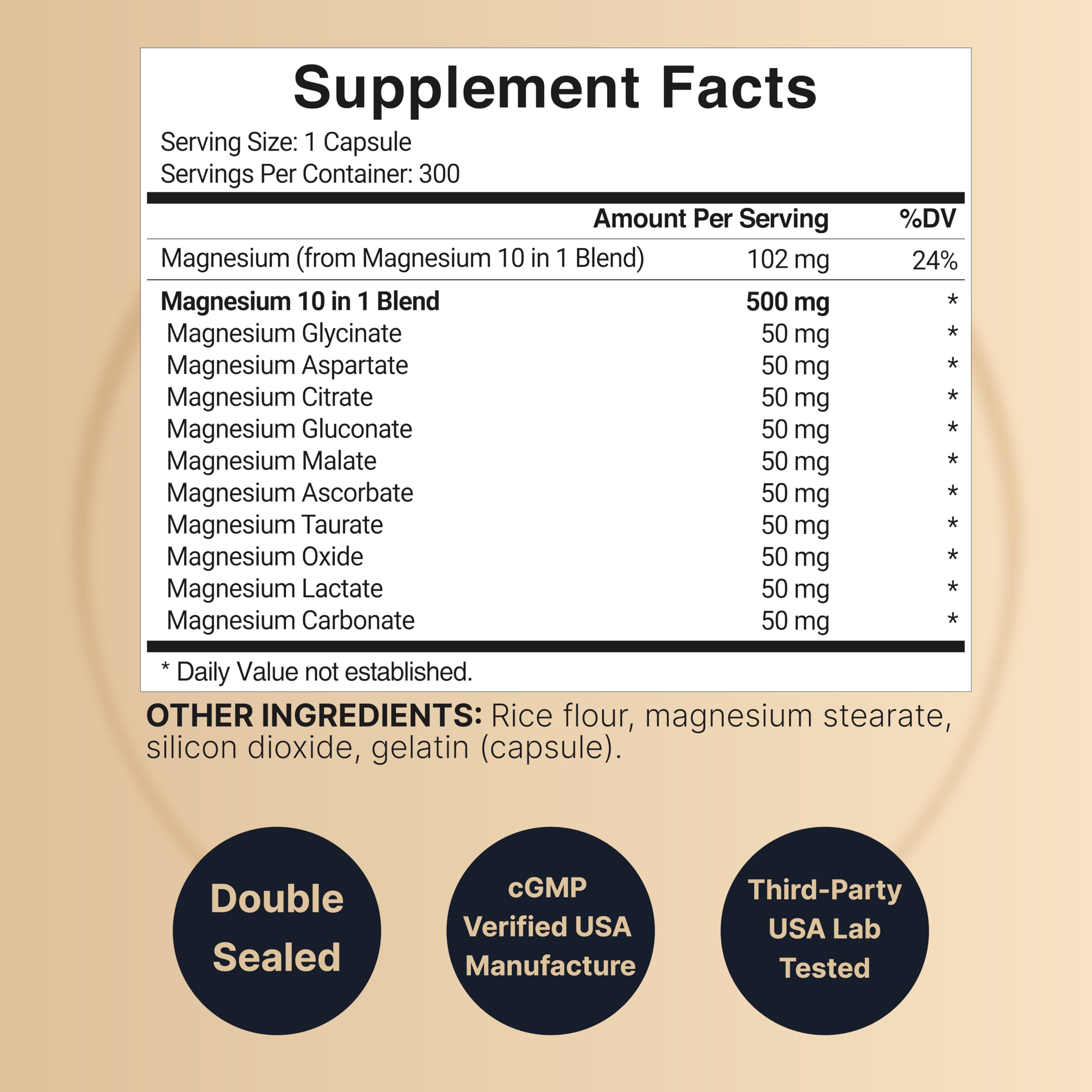 Close-up of NatureBell Magnesium Complex capsules highlighting chelated magnesium for absorption