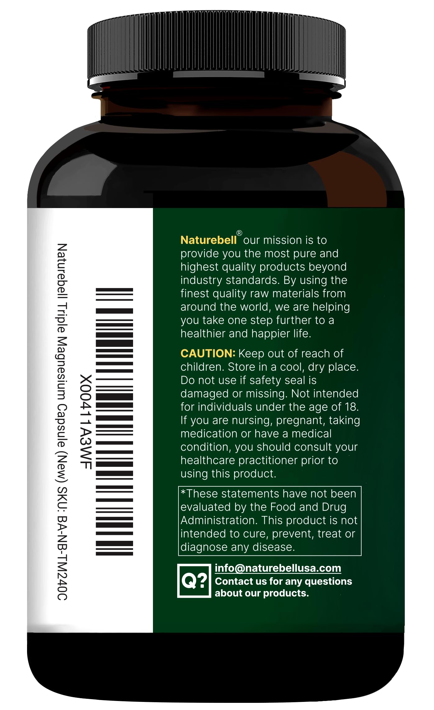 NatureBell Magnesium Complex display with bottle and label design.