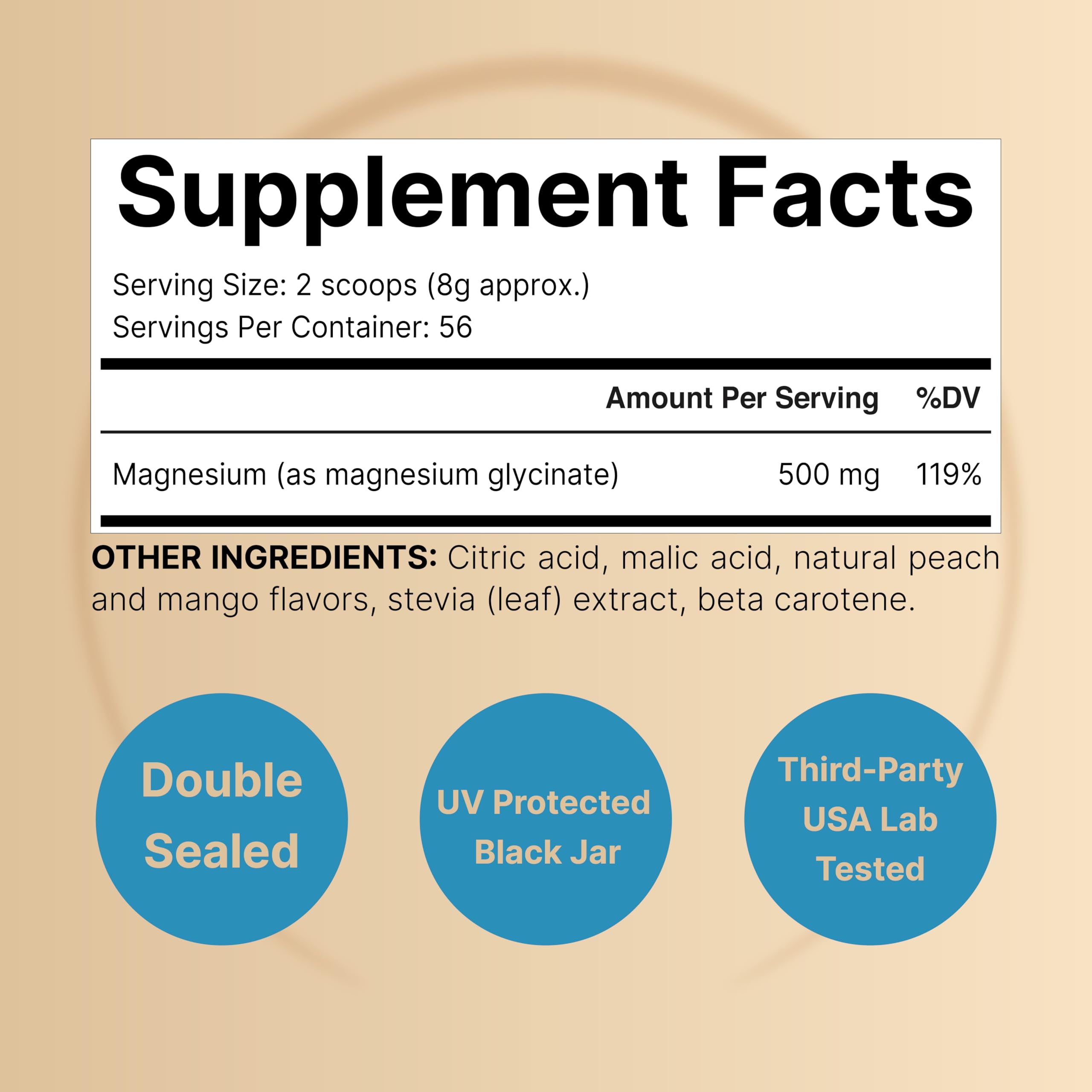 NatureBell magnesium glycinate bottle highlights chelated magnesium for high bioavailability.