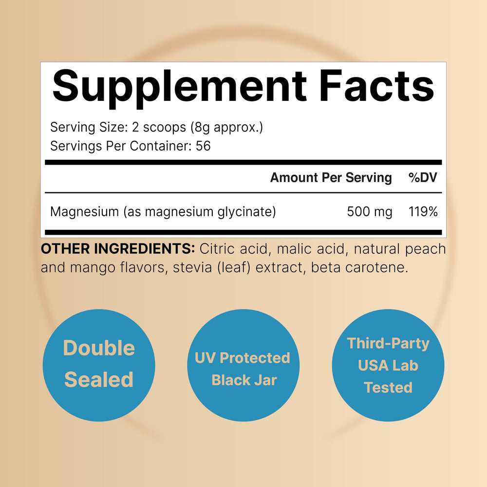 NatureBell magnesium glycinate bottle highlights chelated magnesium for high bioavailability.