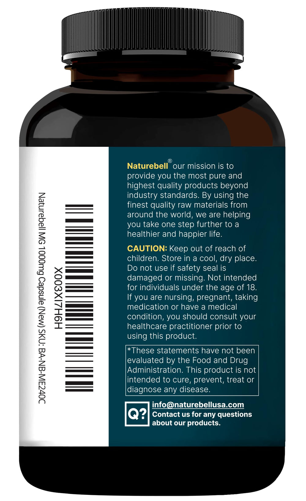 NatureBell bottle beside a calm night scene suggesting sleep support.